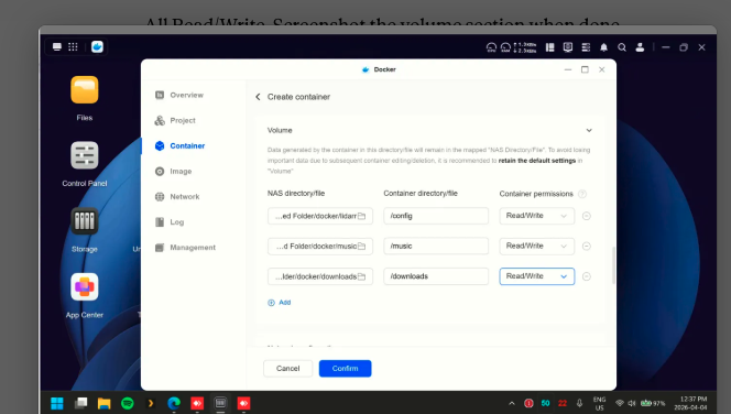 Lidarr volume configuration